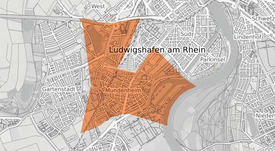 Mietspiegelkarte Ludwigshafen am Rhein Mundenheim